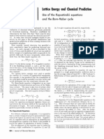 Lattice Prediction Kapustinskii Equations and Born-Haber: Energy and Chemical The The