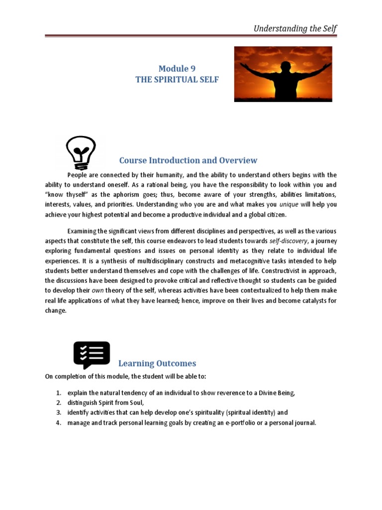 Chapter 8 Spiritual Self | PDF | Soul | Experience