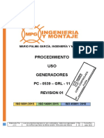 PC-0539-GRL-11 Procedimiento Uso de Generador Rev01