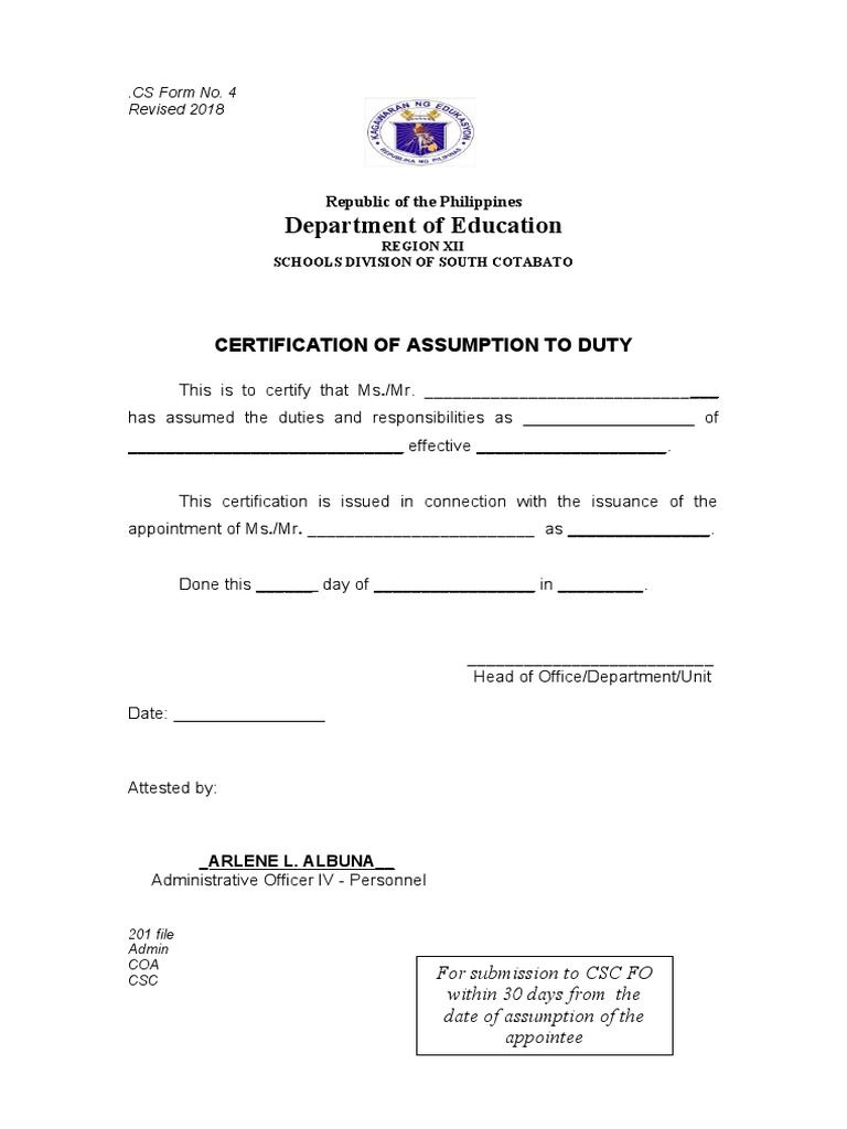 cs-form-no-4-certification-of-assumption-to-duty-1-1-pdf