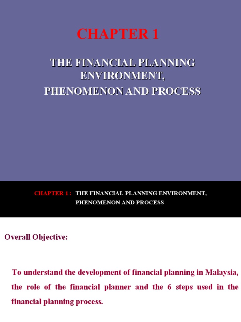 Chapter 1 The Financial Planning Environment PDF Financial Plan