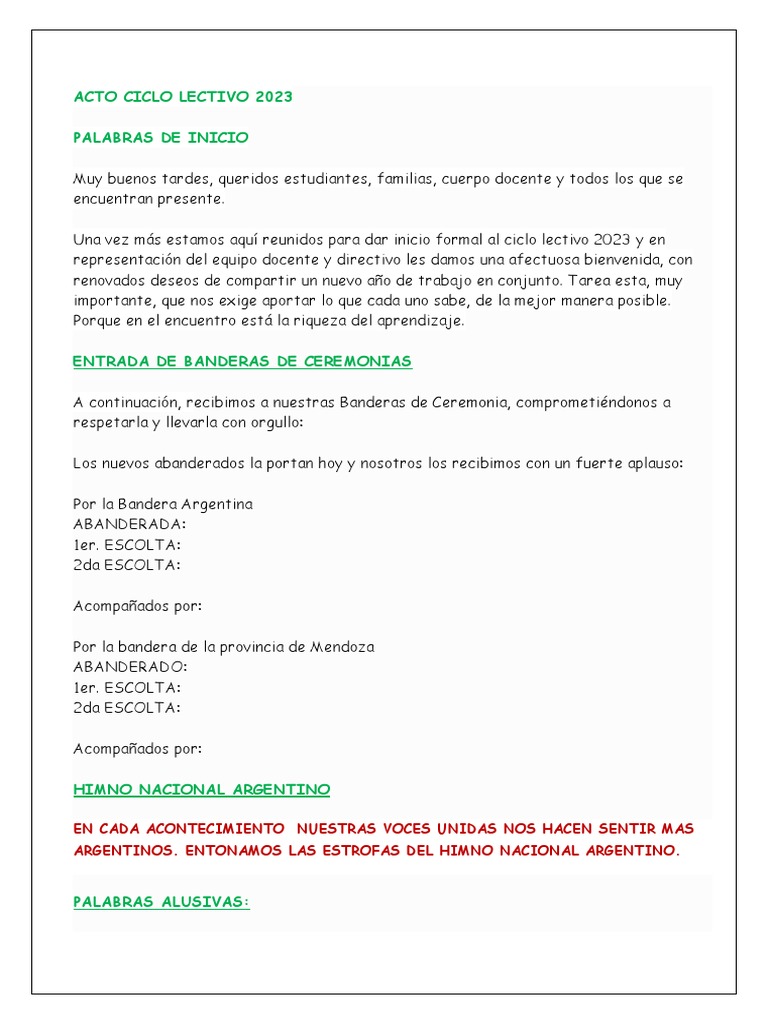 Acto de Inicio del Ciclo 2023 | PDF | Salud y bienestar