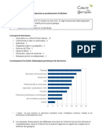 Document de Synthèse Au Questionnaire D'adhésion - AOÛT 2011