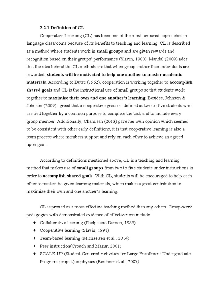 Definition of cooperative learning pdf learning change