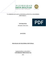 La Importancia de La Investigación en La Ingeniería Industrial