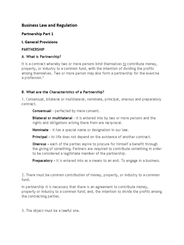 Partnership Business Law Overview | PDF | Partnership | Assignment (Law)