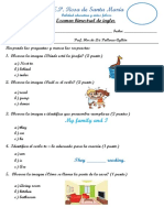 Examen Bimestral de Ingles 3 Grado PDF