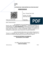 Memorándum: "Armada Boliviana Expresión Del Poder Marítimo Del Estado Boliviano"