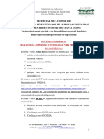 SISU UNIFESP 2023 Documentos Matrícula