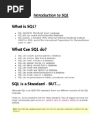 Introduction To SQL