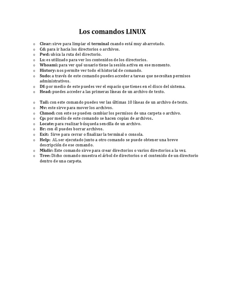 Los Comandos LINUX | PDF