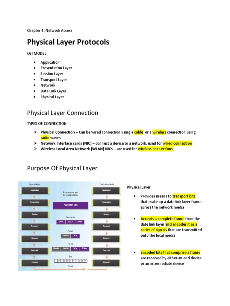 OSI Physical Layer Protocols and Standards | PDF | Network Topology ...