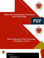 Historical Antecedents of Science and Technology