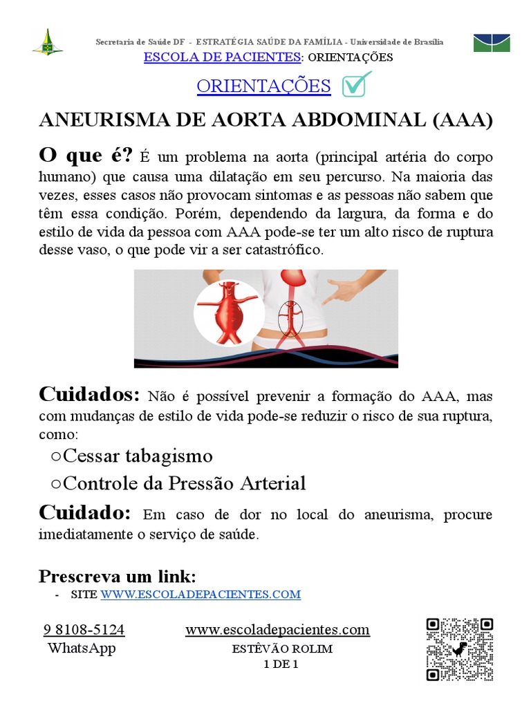 ANEURISMA AORTA ABDOMINAL - ORIENTAÇÕES V1.docx - Documentos Google ...
