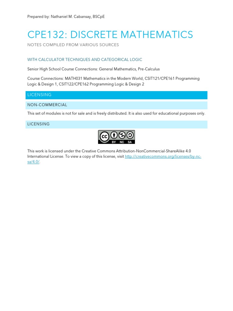 Cpe132 discrete mathematics notes v2 pdf