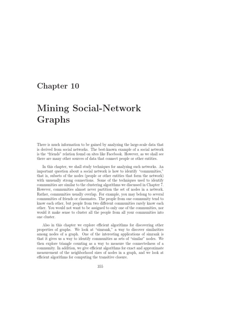 Analyzing Social Network Graphs | PDF | Vertex (Graph Theory) | Cluster ...