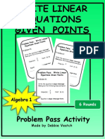 Problem Pass Activity: Algebra 1