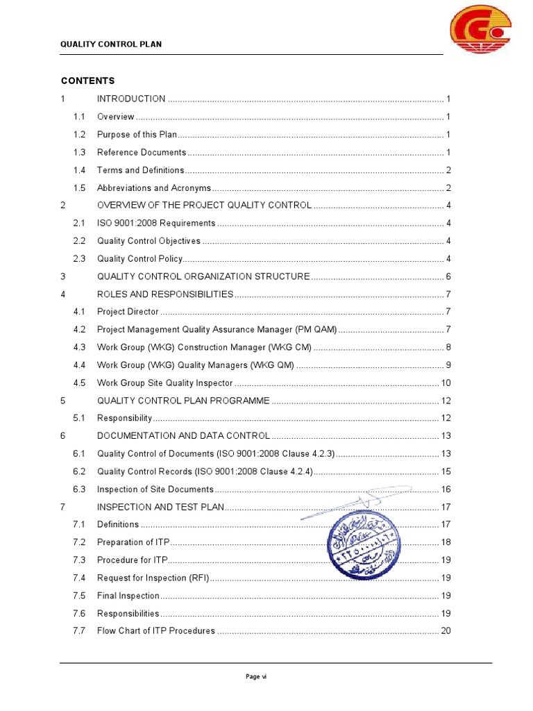 Quality Control Plan Overview | PDF | Quality Assurance | Iso 9000