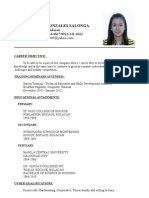 Anne Clarice Gonzales Salonga Resume