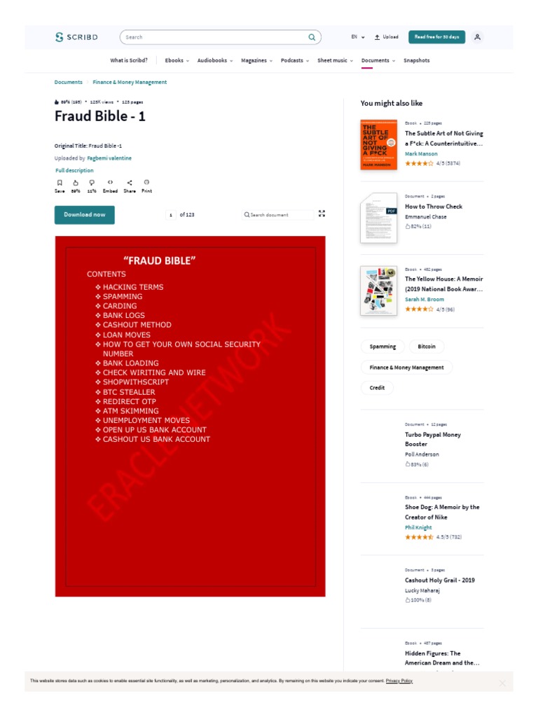 WWW Scribd Com Document 523146465 Fraud Bible 1 PDF Spamming Scribd