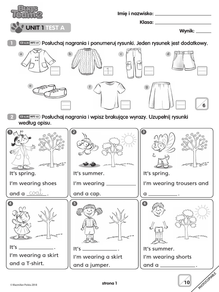 Bugs Team 2 Unit 1 Test A Unit 1 Test A Bugs Team 2 | PDF