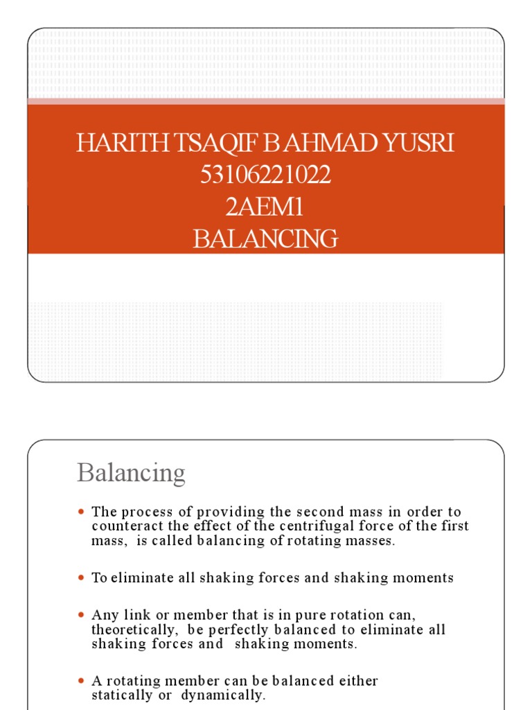 Static and Dynamic Balancing PDF Force Rotation Around A Fixed Axis
