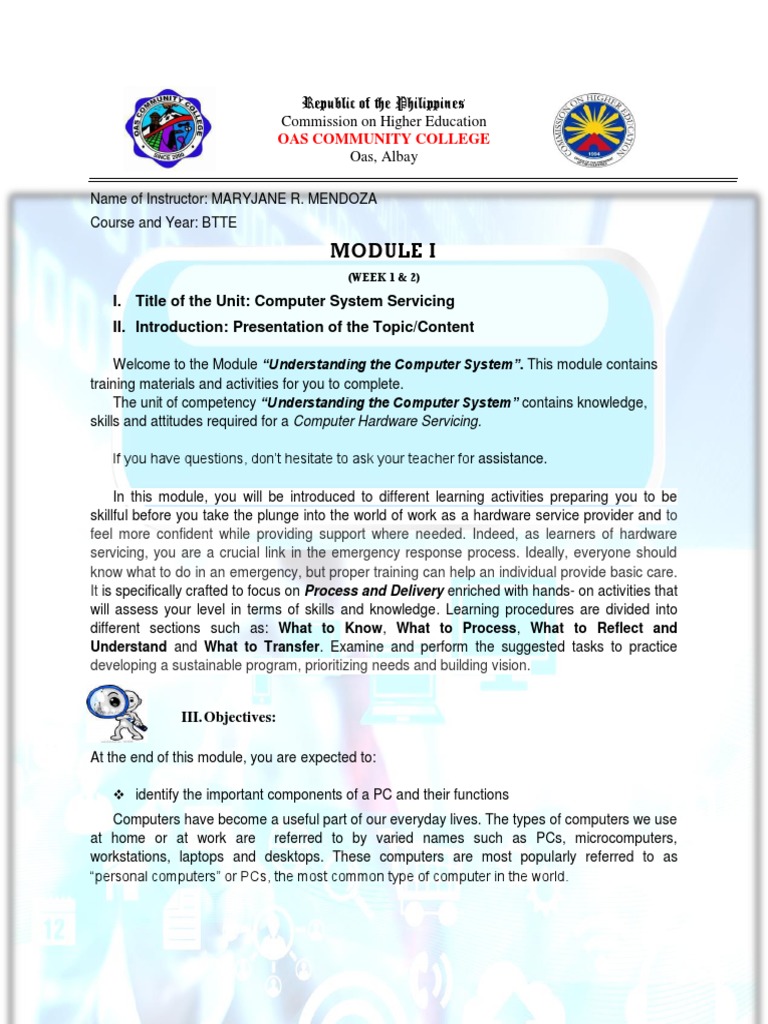 Module 1 Teaching ICT As An Exploratory Course OCC PDF Computer