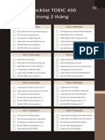 Checklist TOEIC 450 trong 2 tháng: Tuần 1 (Listening) Tuần 2 (Reading)