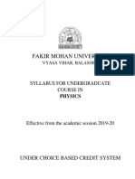 Fakir Mohan University Syllabus for UG Physics Honors