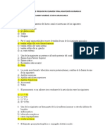 Banco de preguntas examen final anatomía humana II