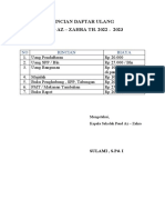 Rincian Daftar Ulang Paud