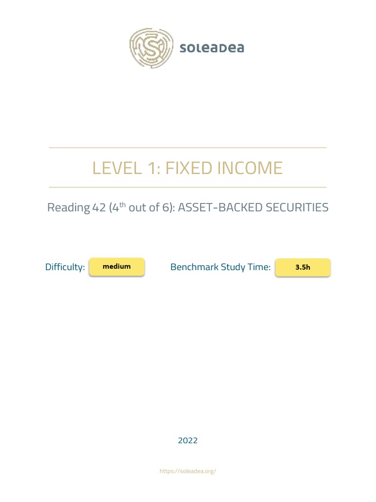 Notes Cfa Fixed Income R42 Pdf Collateralized Debt Obligation