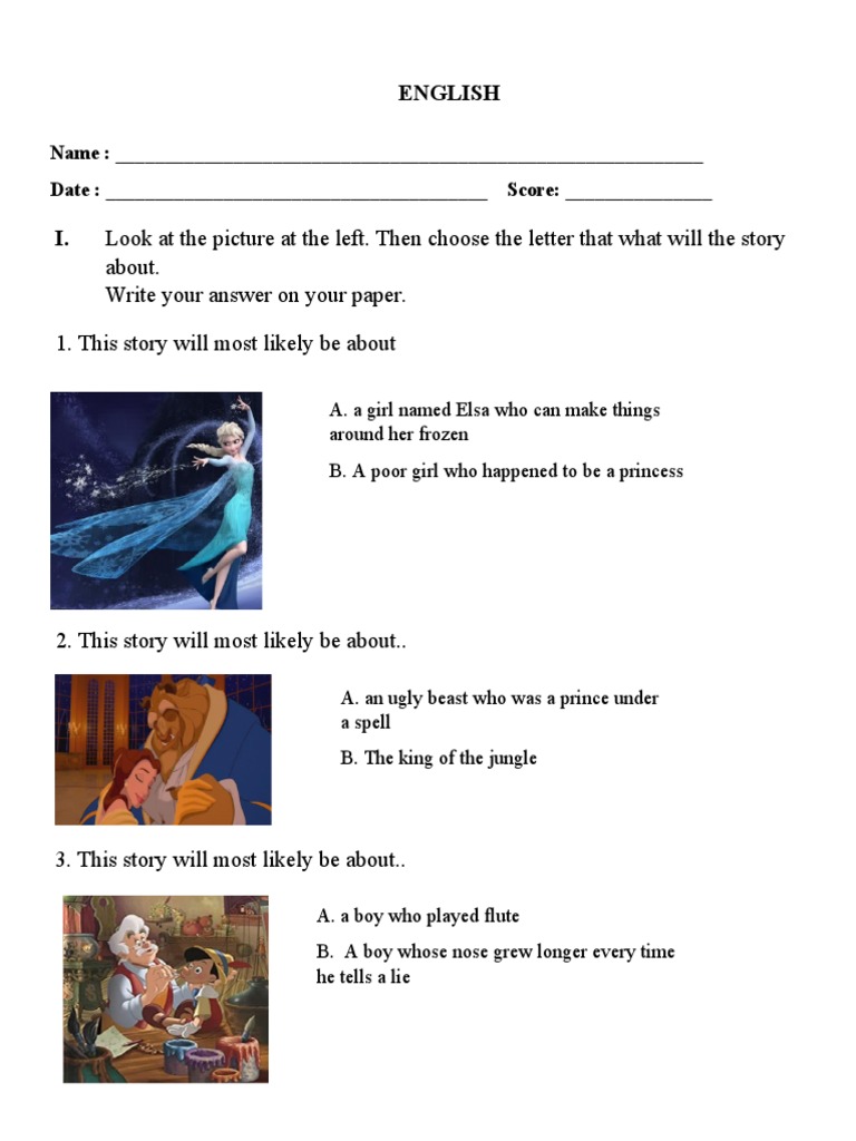 English Activity Sheet Grade 2 | PDF