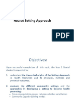 Health Setting Approach