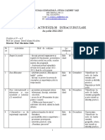 Act. Extra Clasa A IV-a