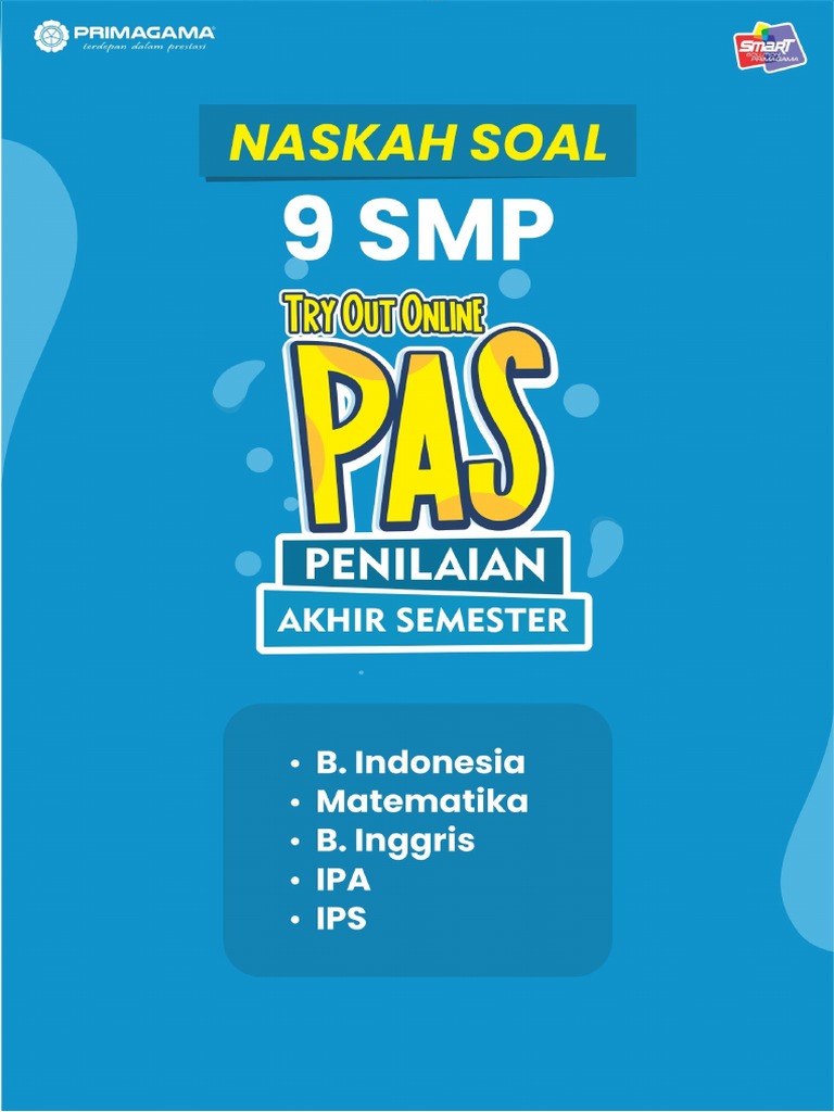 Soal PAS 1 Bahasa Indonesia dan Matematika Kelas 9 | PDF