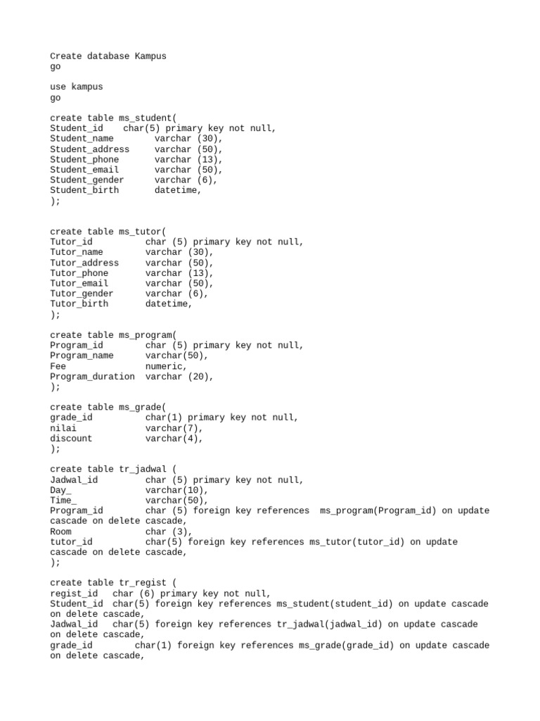 database-structure-and-sample-data-for-a-university-course-registration