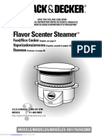 BLACK & DECKER FLAVOR SCENTER STEAMER HS1776 USE AND CARE BOOK