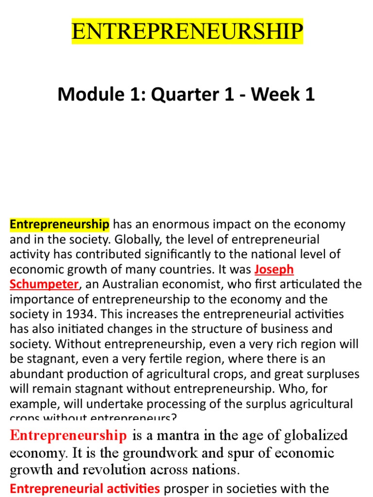 Entrepreneurship Is A Mantra in The Age of | PDF | Entrepreneurship ...