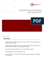 Q3/2008 Peninsular Malaysia Voter Opinion Poll