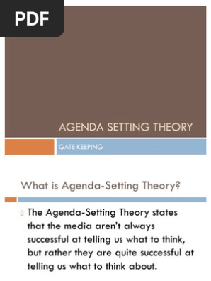 Agenda Setting Theory Pdf Psychology Truth