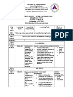 VI-Faith Learners Weekly Home Learning Plan Nov. 9-12, 2020