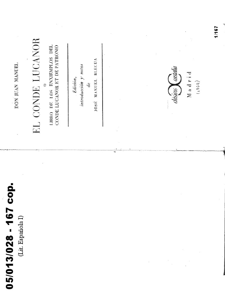 DON JUAN MANUEL El Conde Lucanor PDF