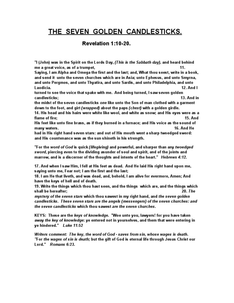 Seven Golden Candlesticks, The PDF