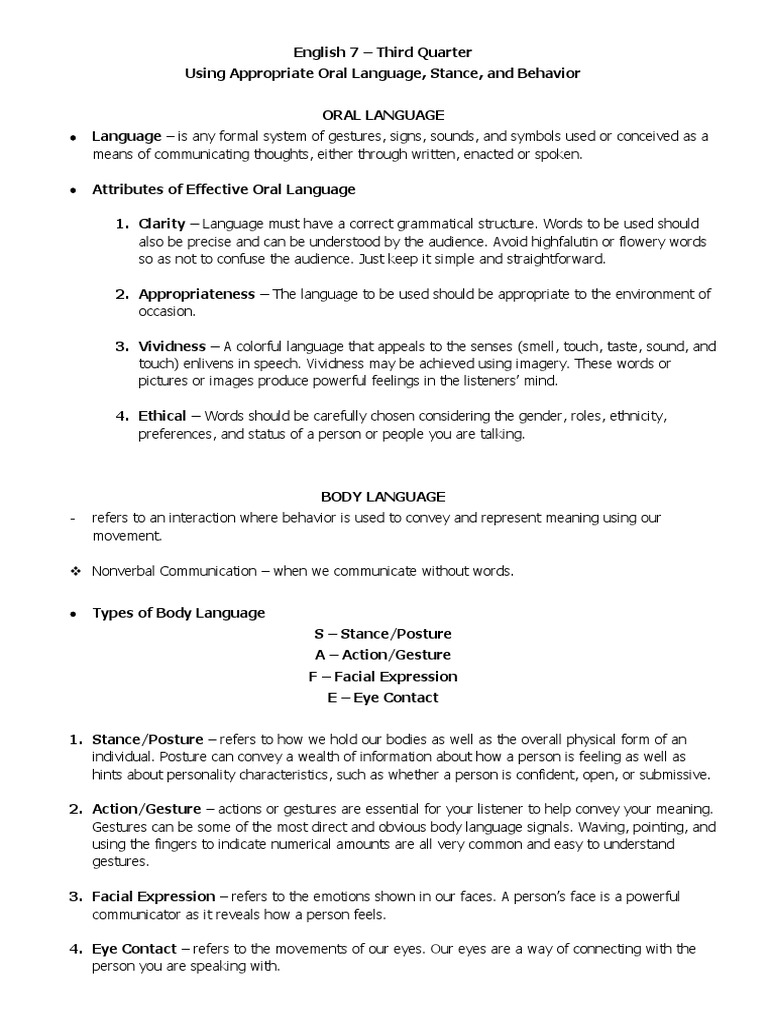 Body Language | PDF | Body Language | Gesture