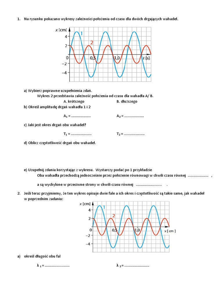 Karta Pracy - Drgania I Fale | PDF