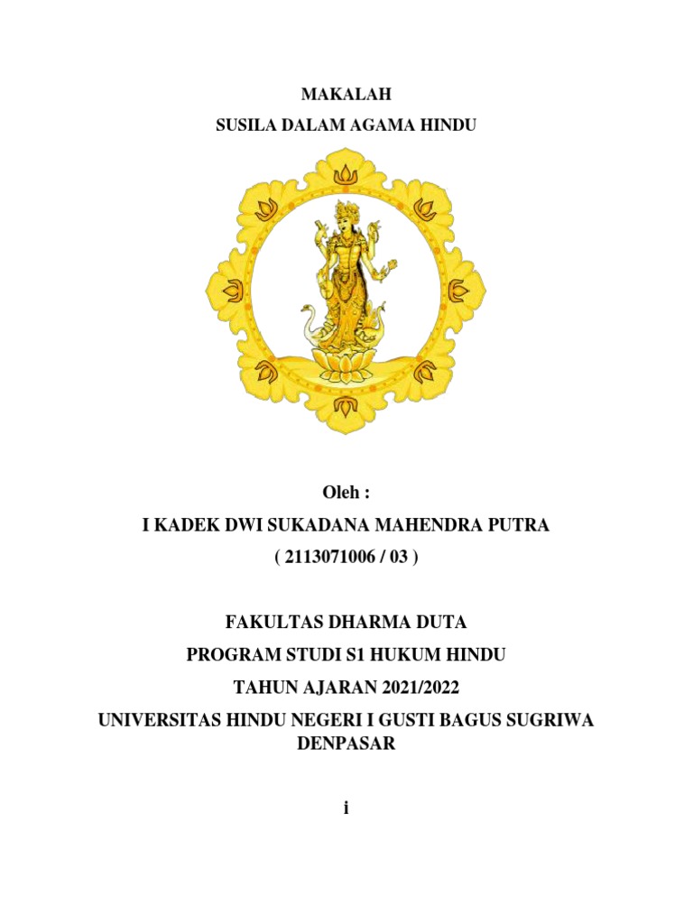 Ajaran Susila dalam Agama Hindu | PDF | Agama & Spiritualitas