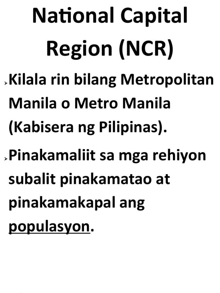 National Capital Region PDF