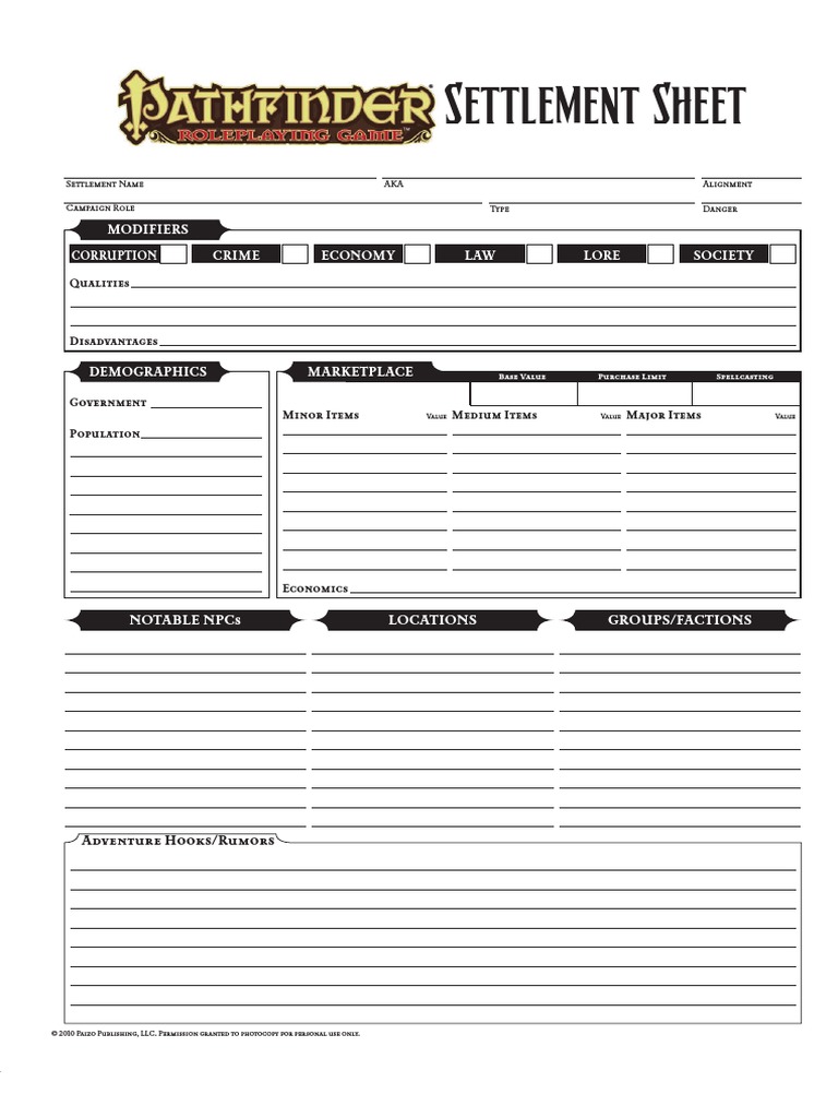 Settlement Sheet PDF