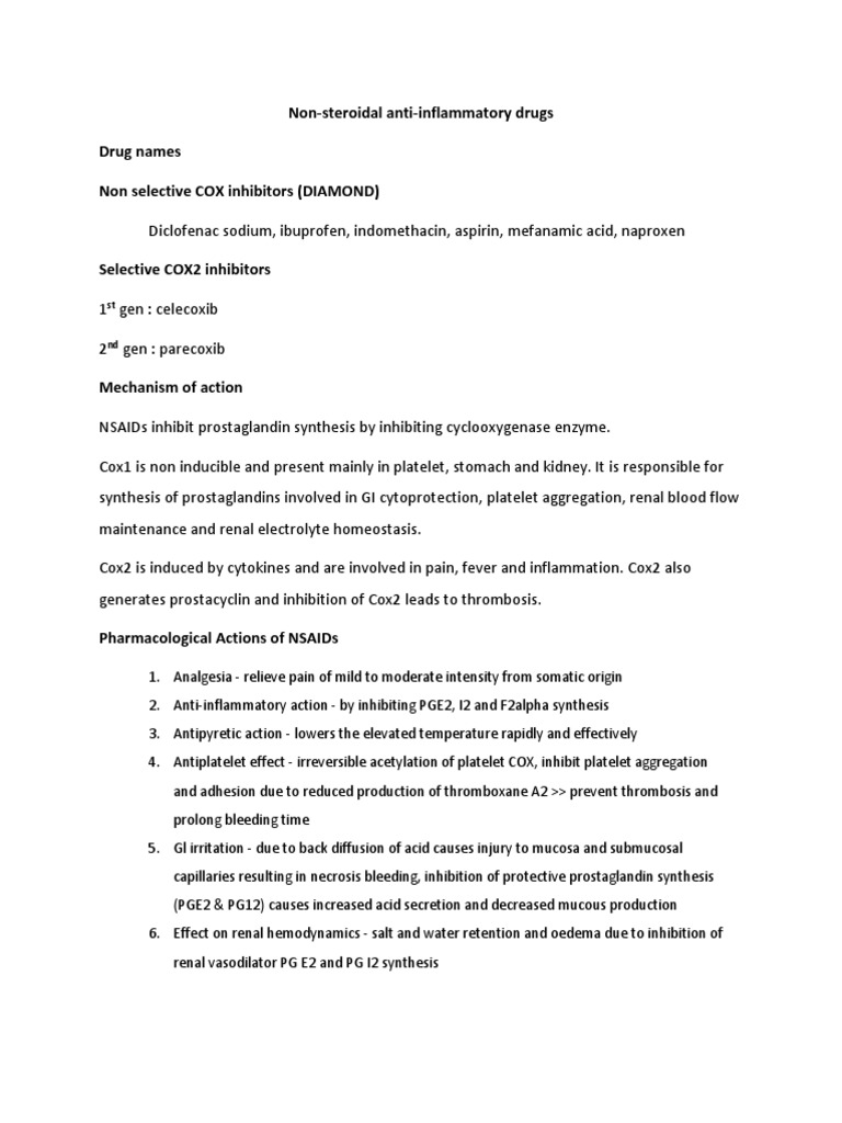 NSAIDs and Paracetamol PDF Nonsteroidal Anti Inflammatory Drug